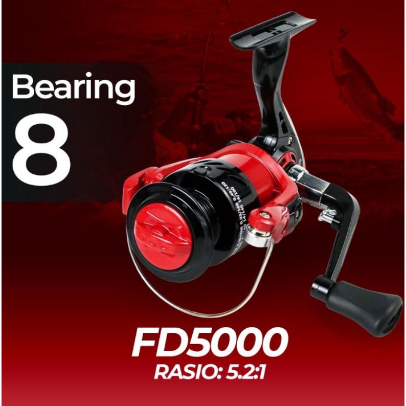 Taffsport FD5000 Reel Pancing Spinning 8 Ball Bearing Gear Ratio 5.2:1