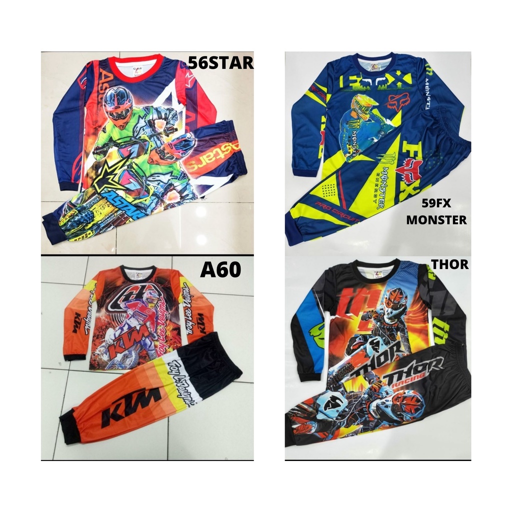 KAOS SETELAN SEPEDA ANAK-BAJU KAOS SETELAN MOTOR CROSS
