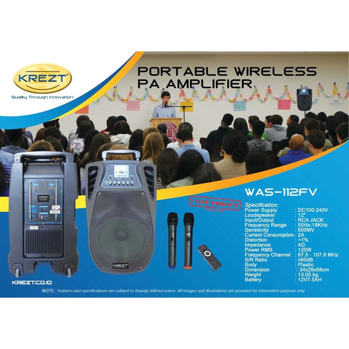 KREZT WAS-112FV - PORTABLE SOUND SYSTEM