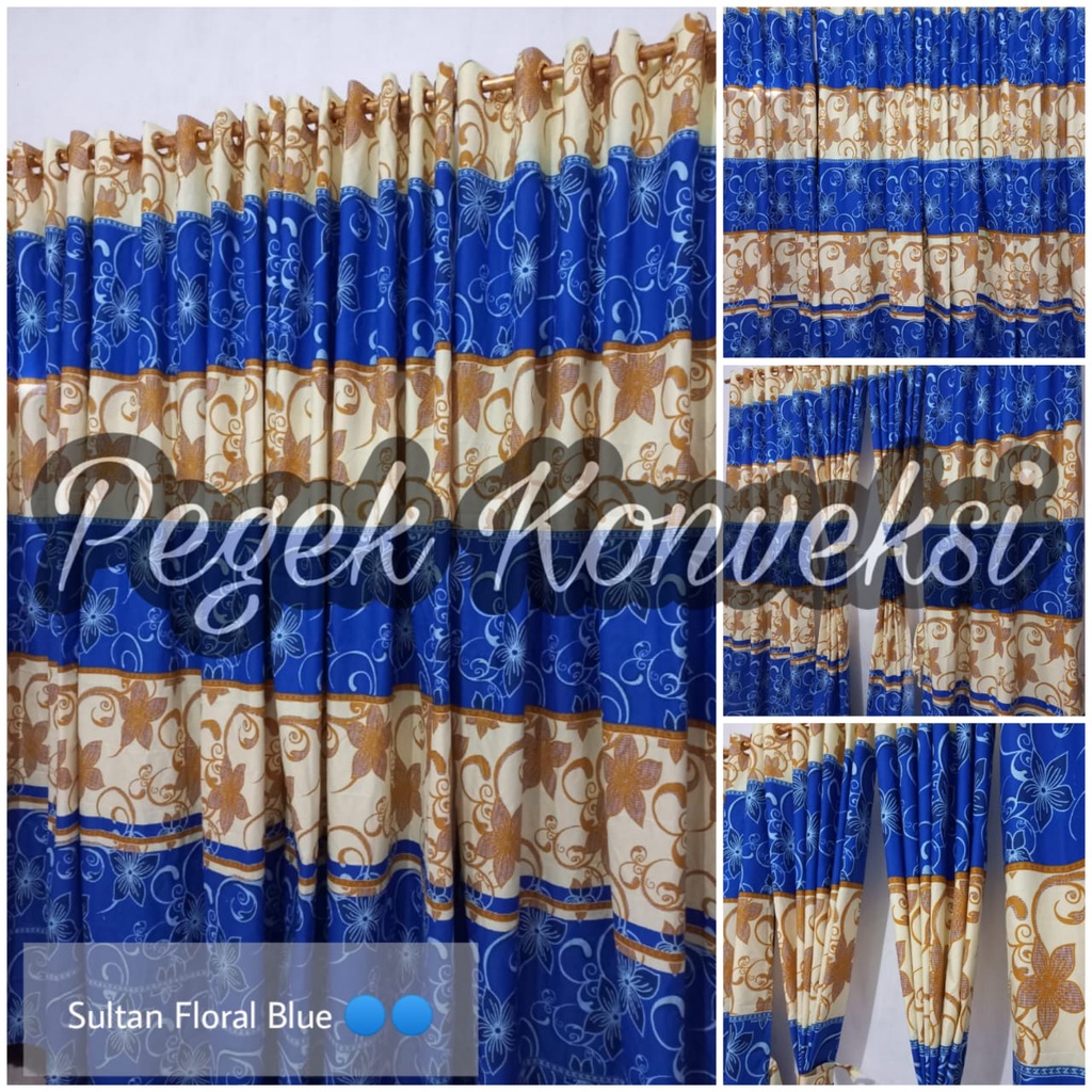HORDENG RING Motif EMBOSS BIRU HORDENG RING MTF SULTAN Hordeng Ring 12 BLUE FLORAL BLUE  125x220CM