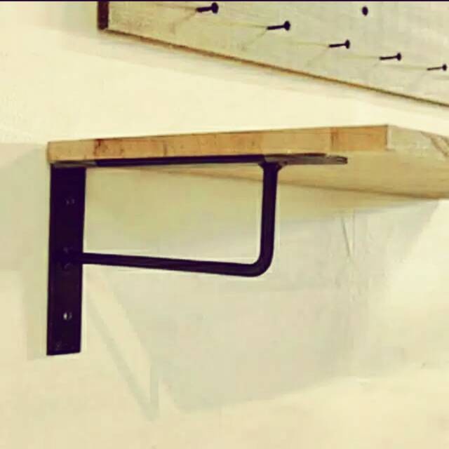 Rak Besi Bracket JUMBO 50cm, Meja Kerja Meja Makan Meja TV, Rak Buku