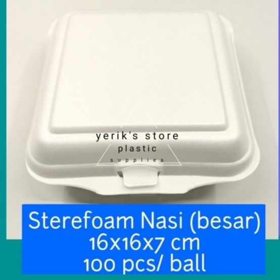 Sterofoam / Styrofoam / Gabus Nasi (Besar) Isi 100 pcs/bal