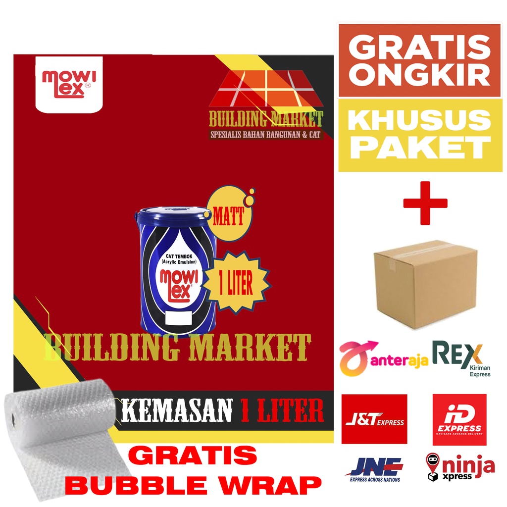 CAT TAMAN PLAFON GRC CAT TEMBOK MOWILEX INTERIOR 1 LITER PAKET