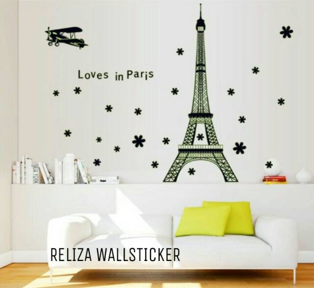 RELIZA Wall sticker 60X90 Glow In Dark Paris Menara EIFFEL Stiker Dinding ABQ9604