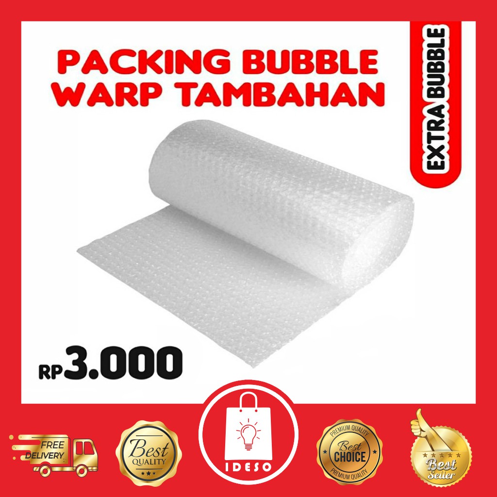 

IDESO.SHOP Tambahan Extra Bubble Wrap Pelindung Paket dari Kerusakan saat Pengiriman Bubble Wrap