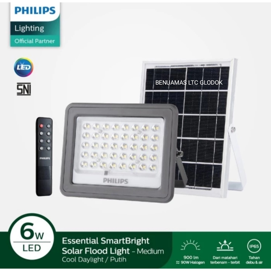 Philips Essential smartBright solar flood light 6w/ Lampu solar