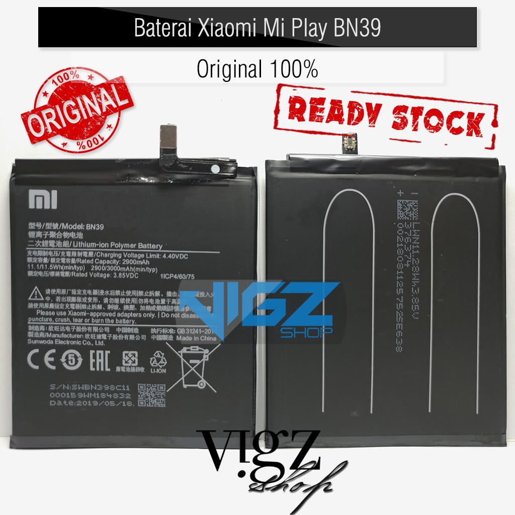 Baterai Battery Xiaomi Mi Play BN39 Original 100%