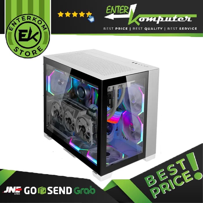 Lian Li O11 Dynamic Mini White Tempered Glass Front Left Shopee Indonesia