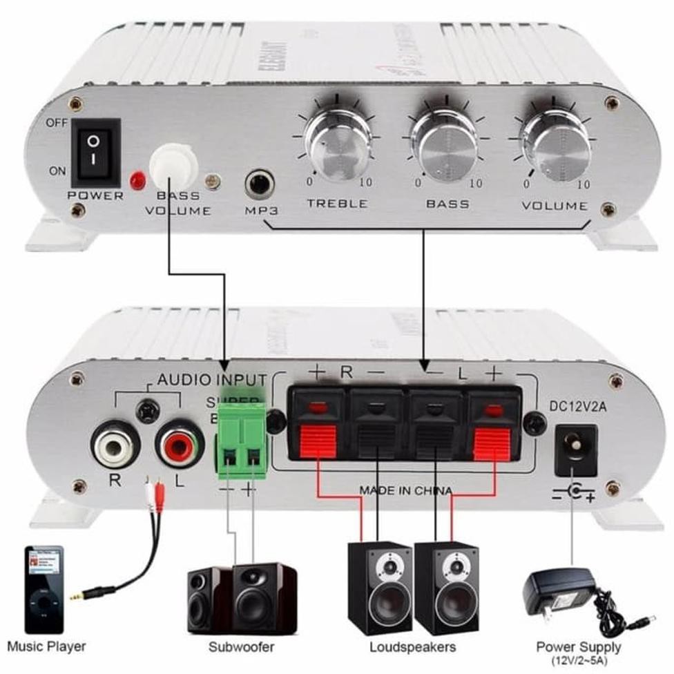 Power Amplifier 2.1 Mosfet Car Audio Mobil LVPIN LP 838 Subwoofer Bass