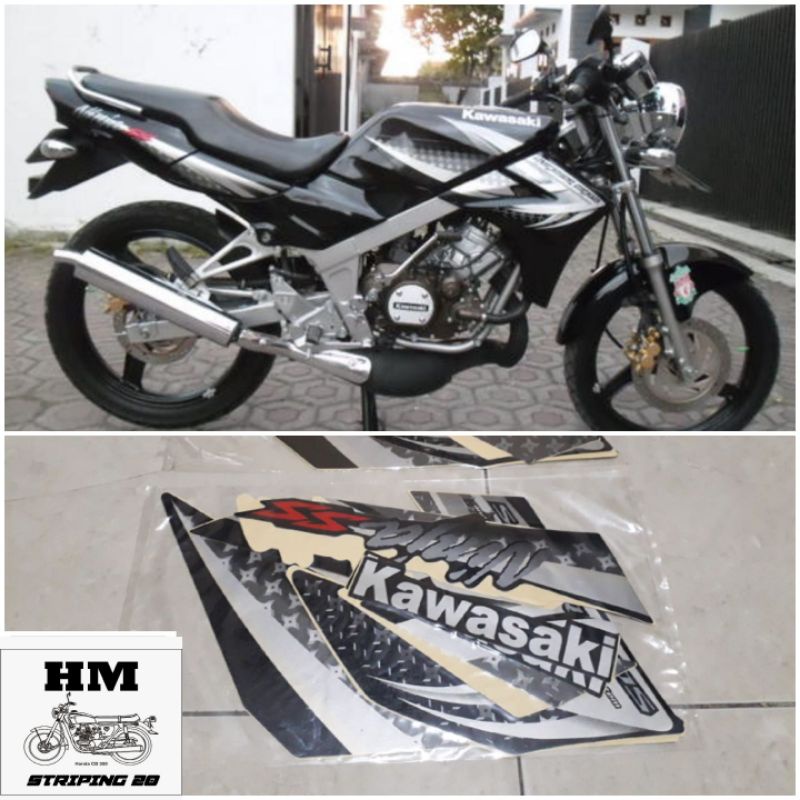 STIKER STRIPING LIS BODY KAWASAKI NINJA SS LIS NINJA SS 2012 HITAM FULL SET