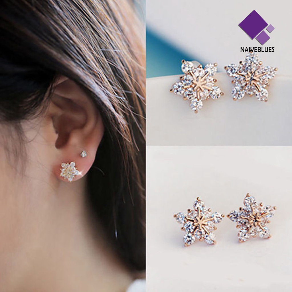 1 Pasang Anting Stud Bentuk Elegan Untuk Pesta