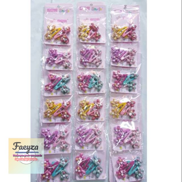grosir  Jepit rambut tiptop isi 24 PCS mix kart.