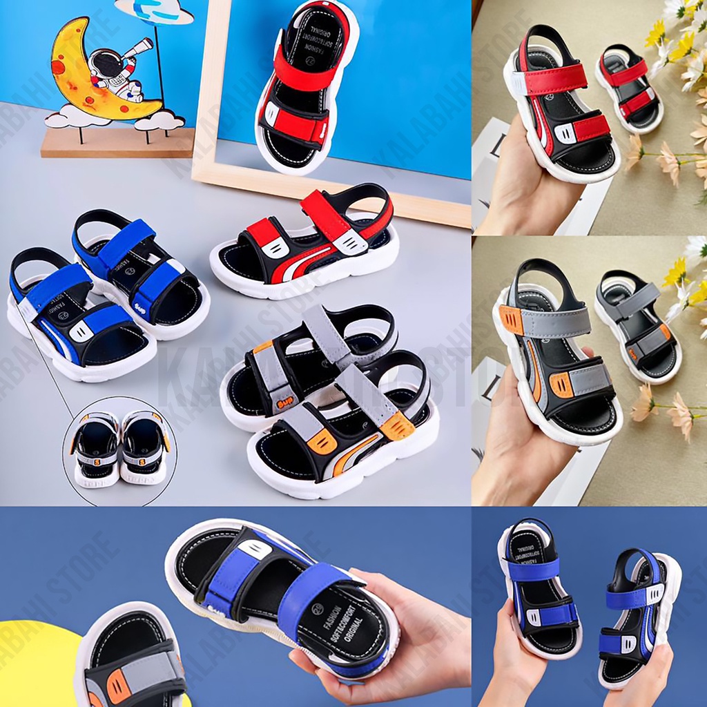 BOBOHO - SANDAL SNRERMSD GUNUNG ANAK IMPOR KARET / SEPATU SANDAL ANAK COWOK IMPORT 2-8 TAHUN