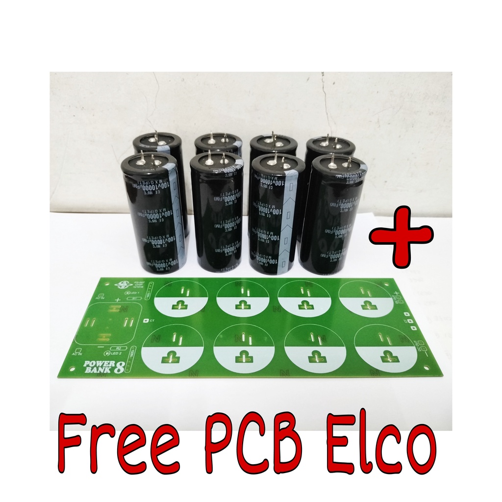 Elco MXG 10000uF/100V 8pcs Free PCB 8 Elco