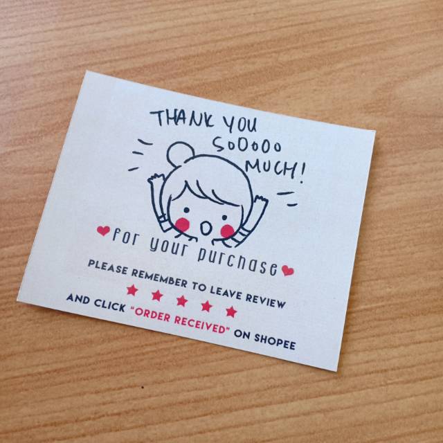 

50PCS NOTIF & THANKS CARD