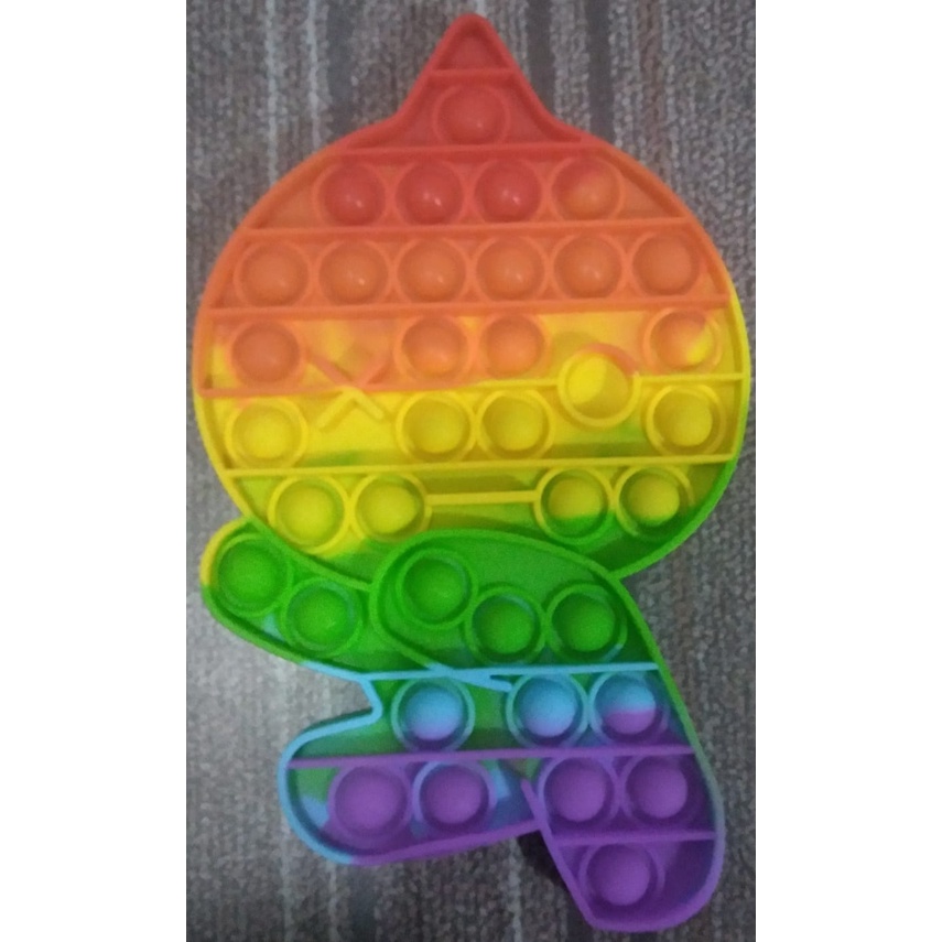 Pop It Jumbo FIDGET TOY Mainan Anak Karakter BTS Rainbow Ukuran 20 cm-8