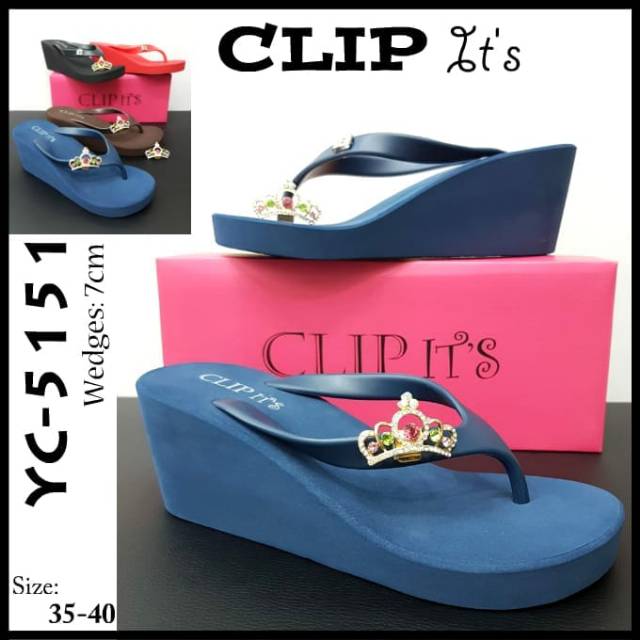 Sandal clip's wedges 7cm.