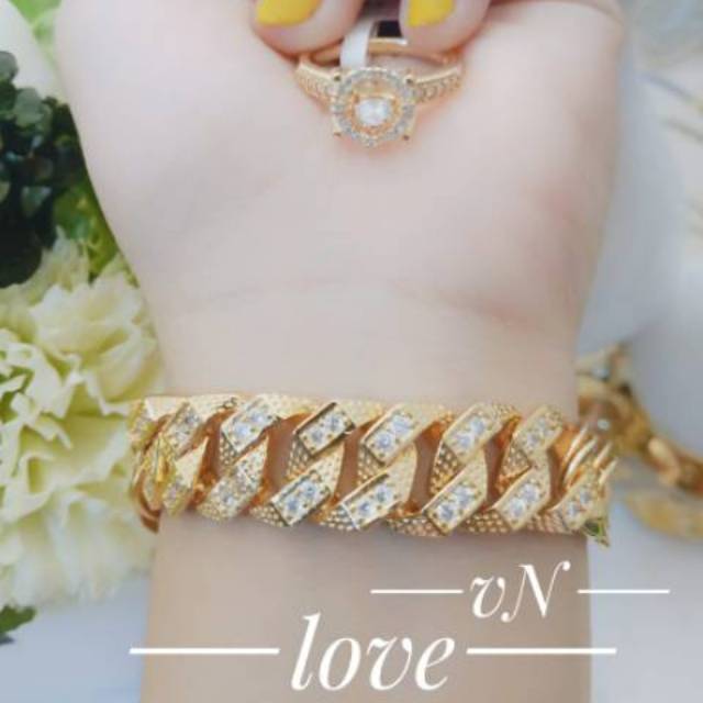 Xuping set perhiasan lapis emas 24k 1818