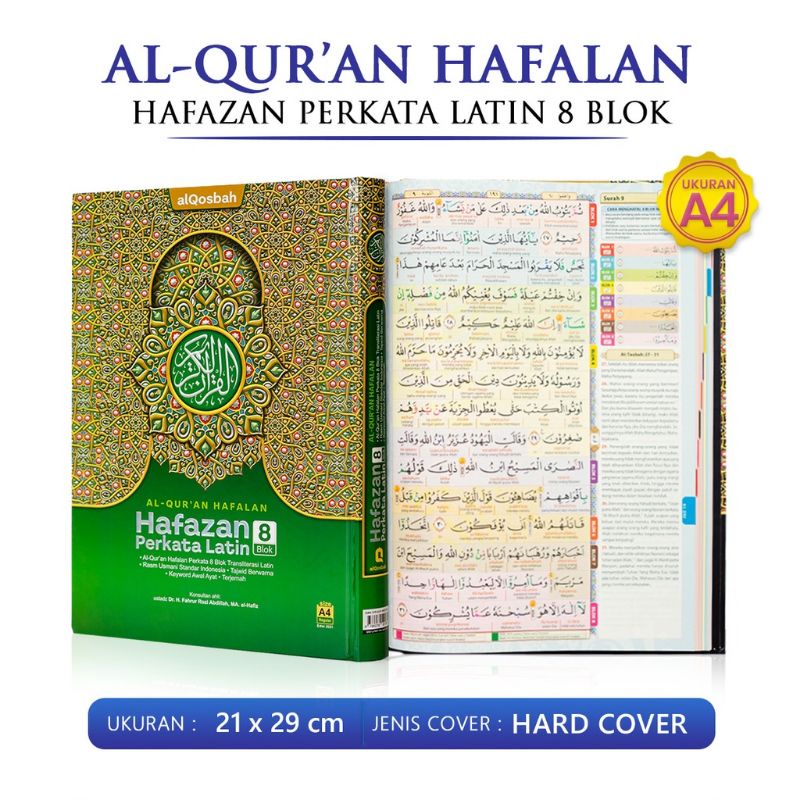 Al Quran Hafazan 8 Blok Perkata Latin Uk.A4 (Besar)