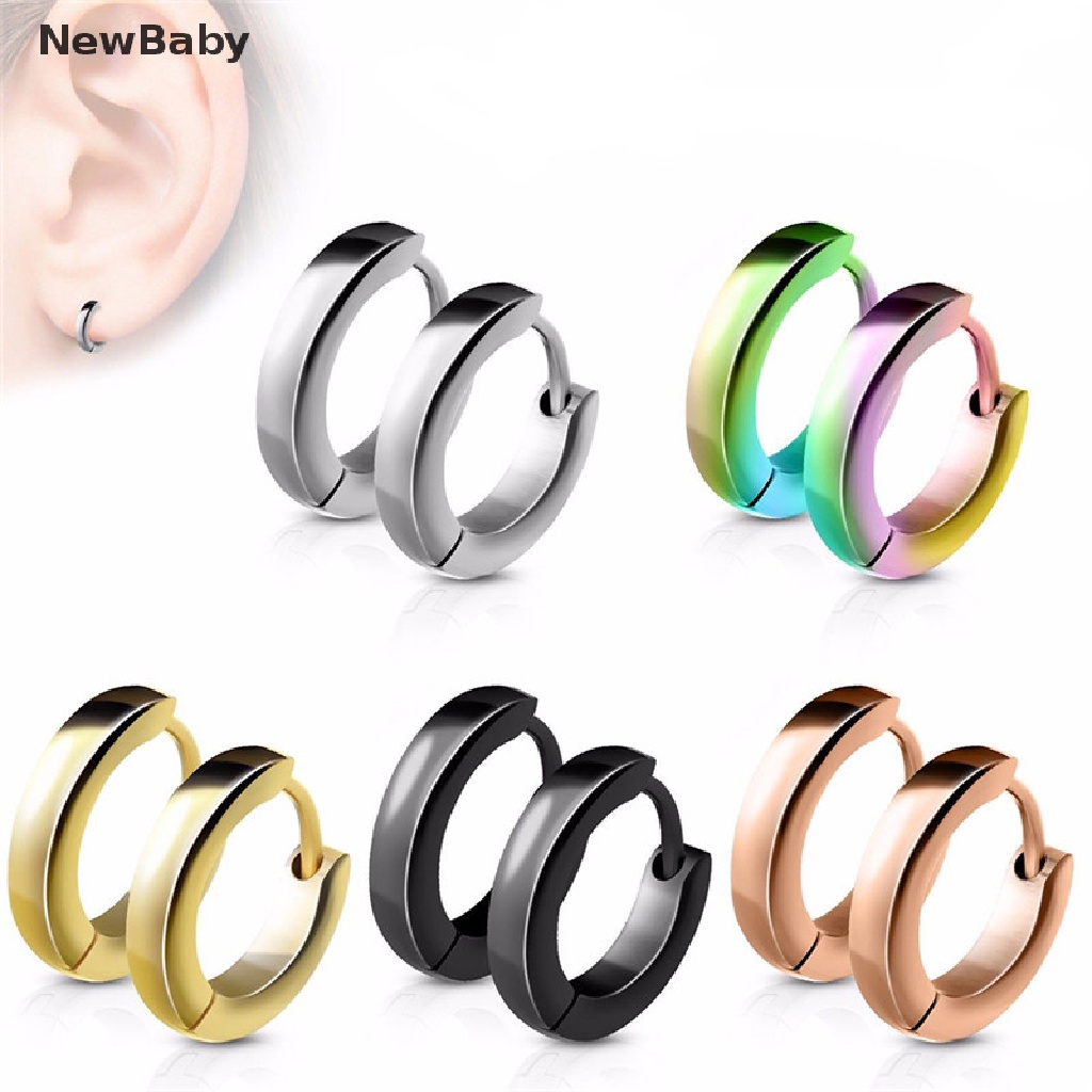 Anting Hoop Bahan Stainless Steel Gaya Punk Untuk Wanita