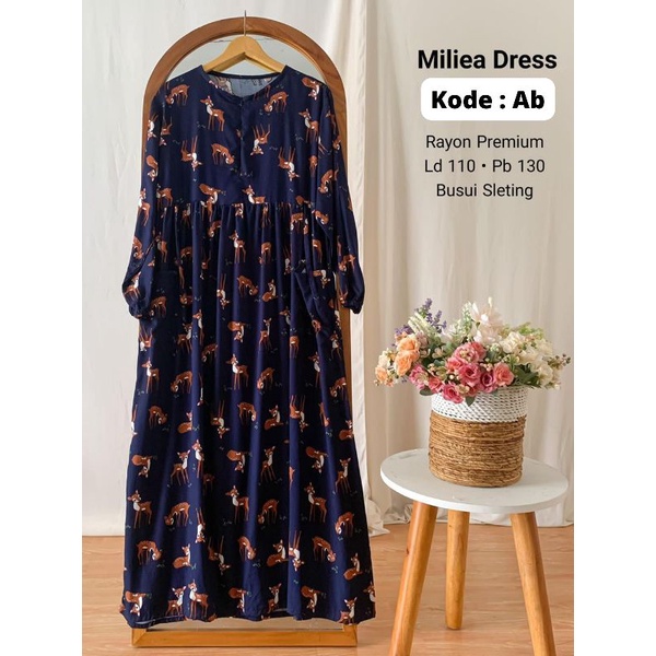 [Bisa COD] Gamis Dewasa Milea Daster Panjang ld 110 pb 130 Bahan Rayon viscose