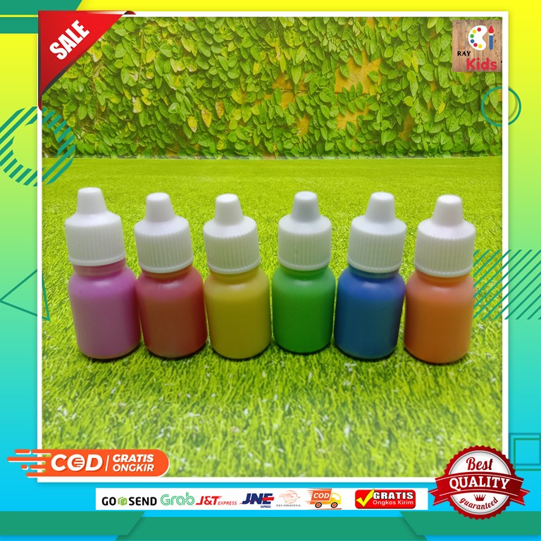 

Paket Cat air 6 Warna Cat lukis styrofoam Kemasan botol tetes 10ml