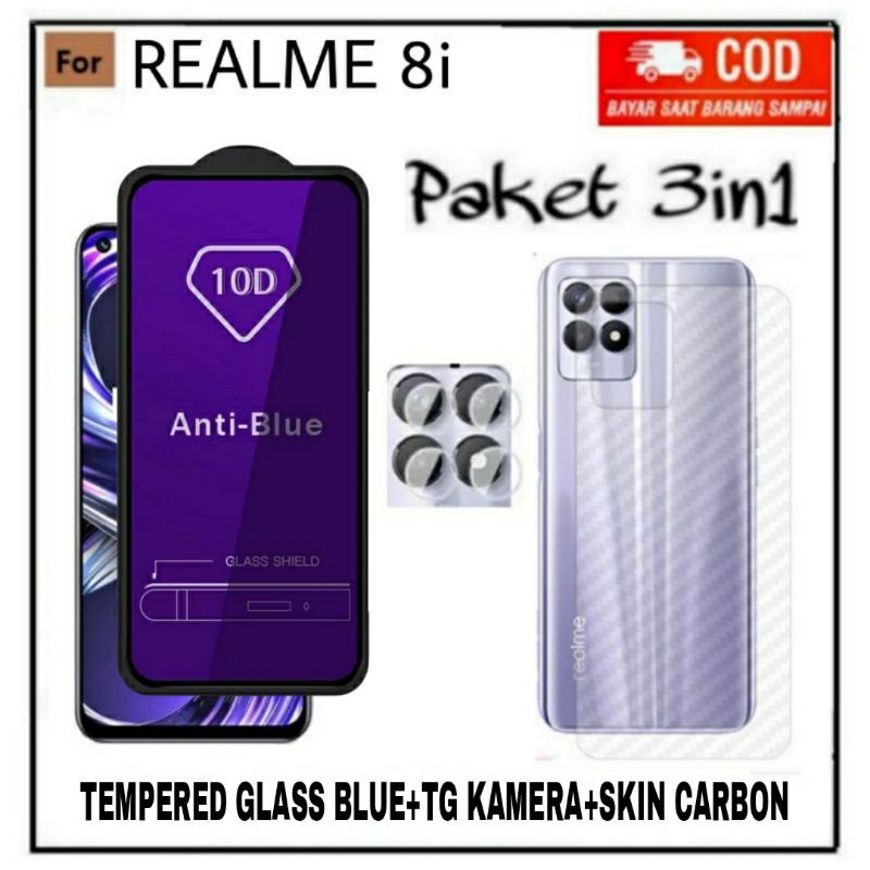PAKET 3IN1 Ceramic Privacy Realme 8i 8 8 Pro 9 9 Pro Plus 7i C17 9i 5 5i Anti Gores Kaca Full Layar+lens kamera+Skin
