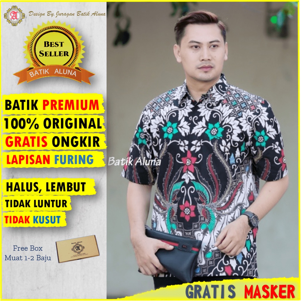 Batik Cowok Premium Atasan Premium Batik Pria Lengan Pendek Modern Kemeja Batik Exclusive Pria Origi