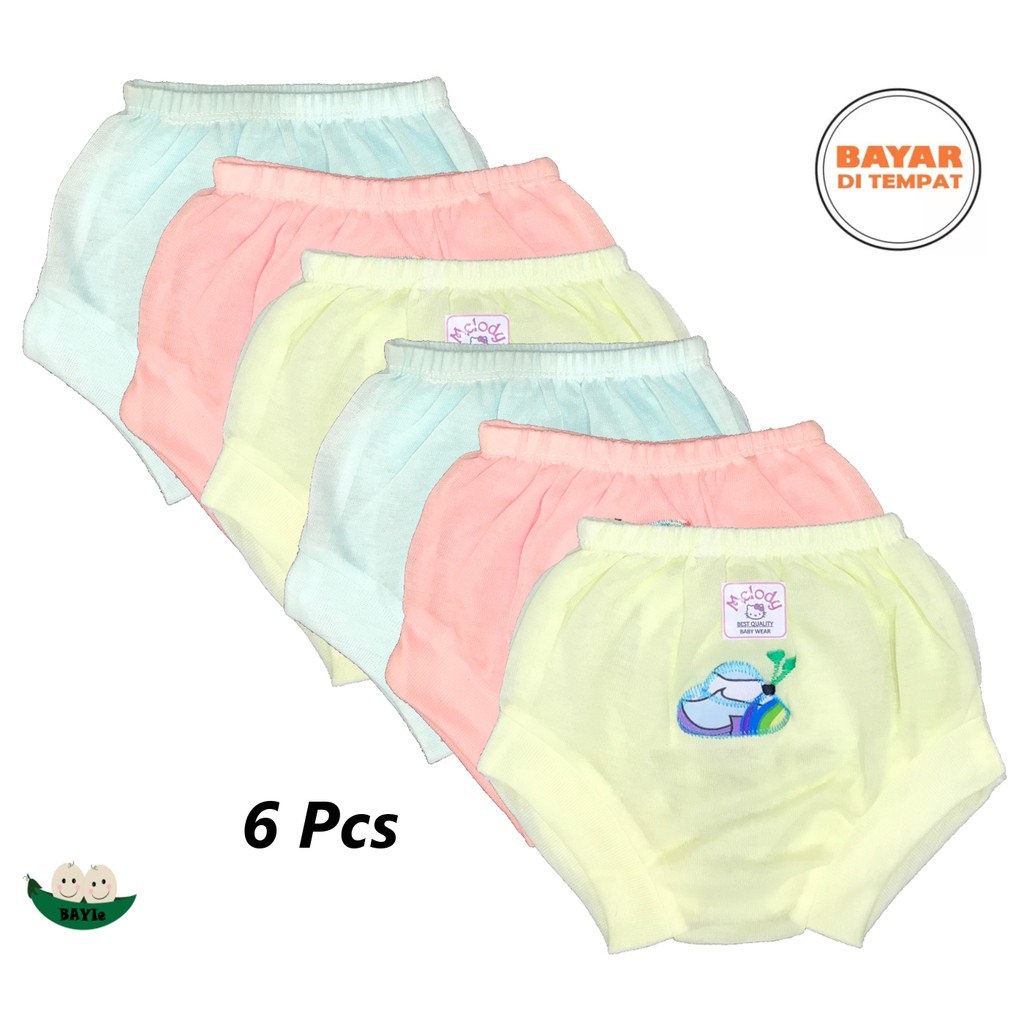 BAYIe - 6 Pcs Celana Segitiga Bayi MELODY umur 0-6 bulan/celana kodok