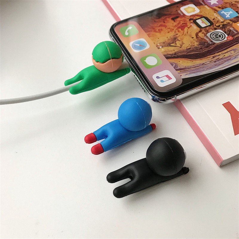 Cartoon Data Cable Bite Protective Cover for Android An Iphone Cable Protector