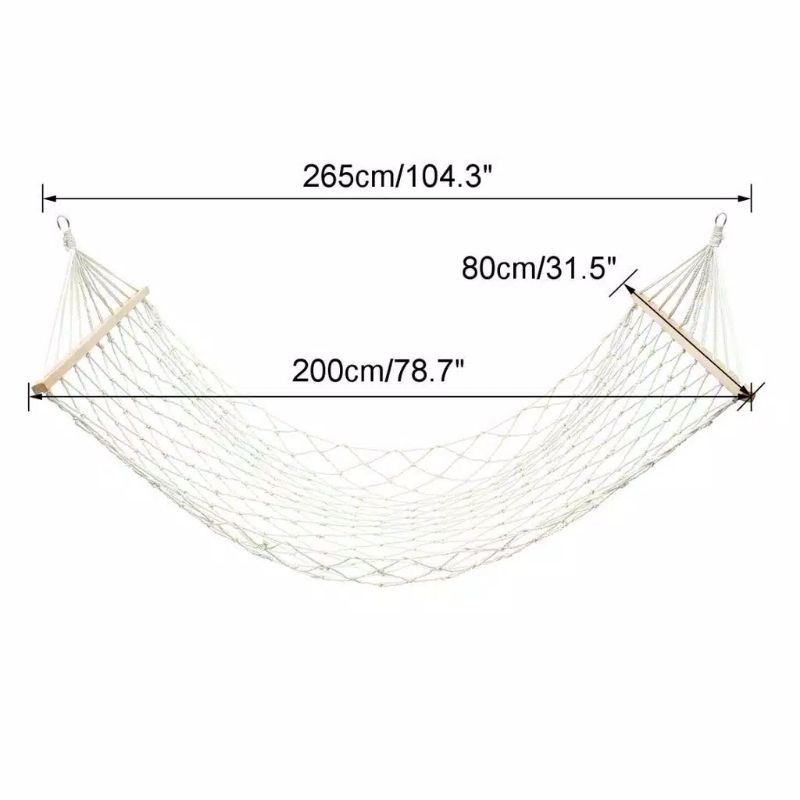 Hammock ayunan taman lebar 80cm.ayunan pantai,,ayunan jaring kayu besar