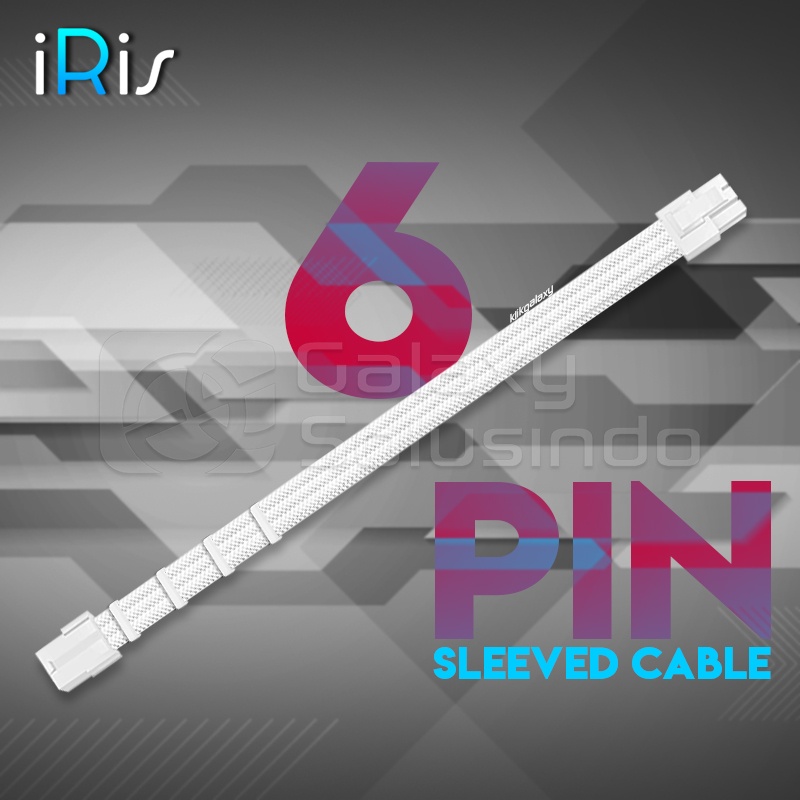 iRis ATX 6 Pin Extension Sleeved Cable - White