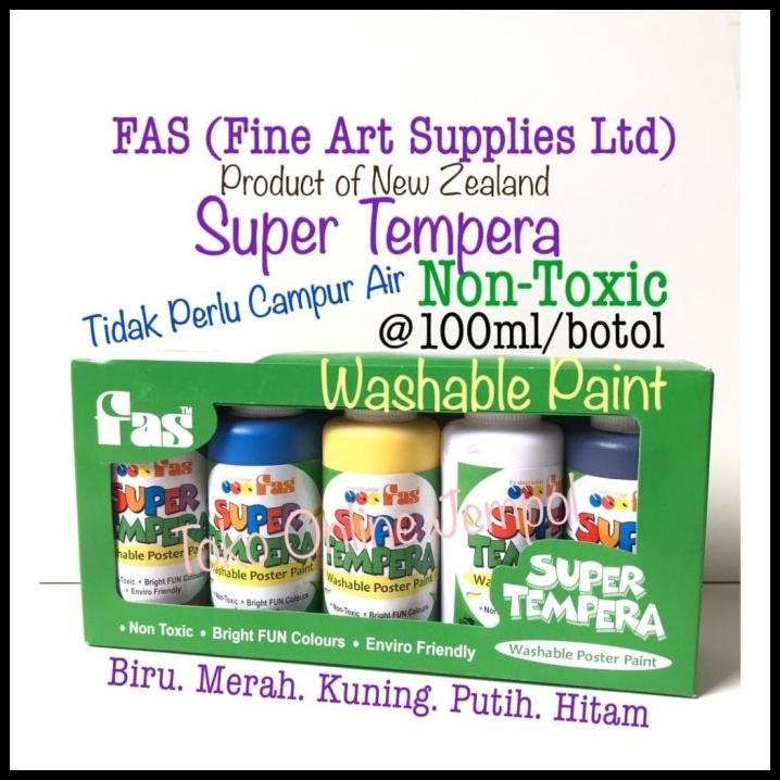 

Washable Finger Paint 5 Warna Cat Non Toxic Fas Super Tempera Atk942Fs