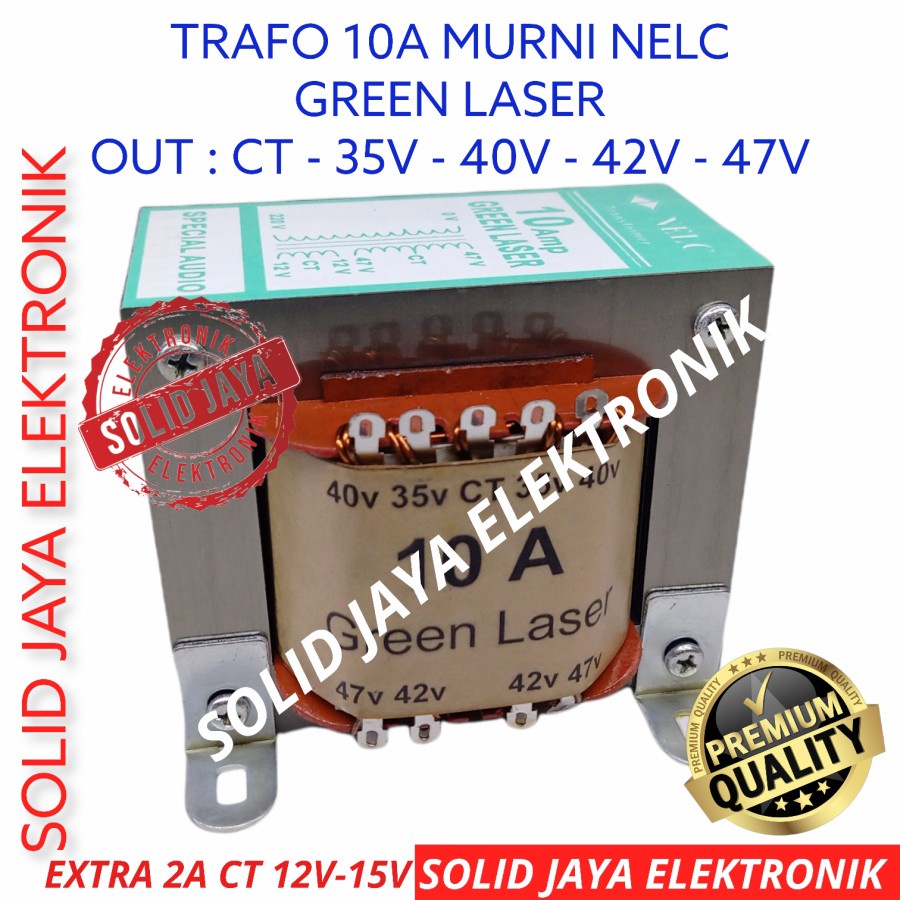 TRAVO TRAFO 10A MURNI BESAR GREEN LASER NELC CT 35V 40V 42V 47V 10 A AMPER TRANFORMER KOTAK 10A 35 40 42 47 V VOLT NELC PLUS EXTRA 2A CT TRAPO TEMBAGA MURNI ASLI