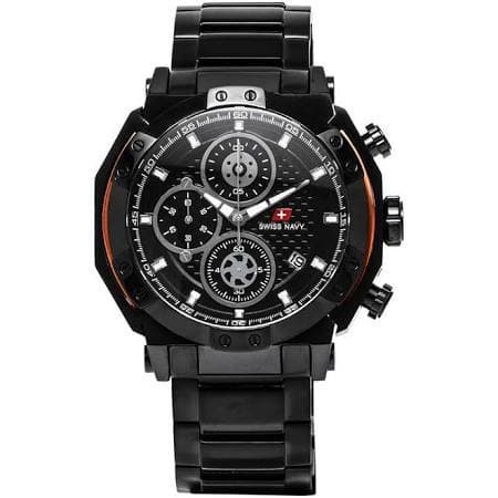 jam tangan Pria SWISS NAVY 6804 full black chronograph