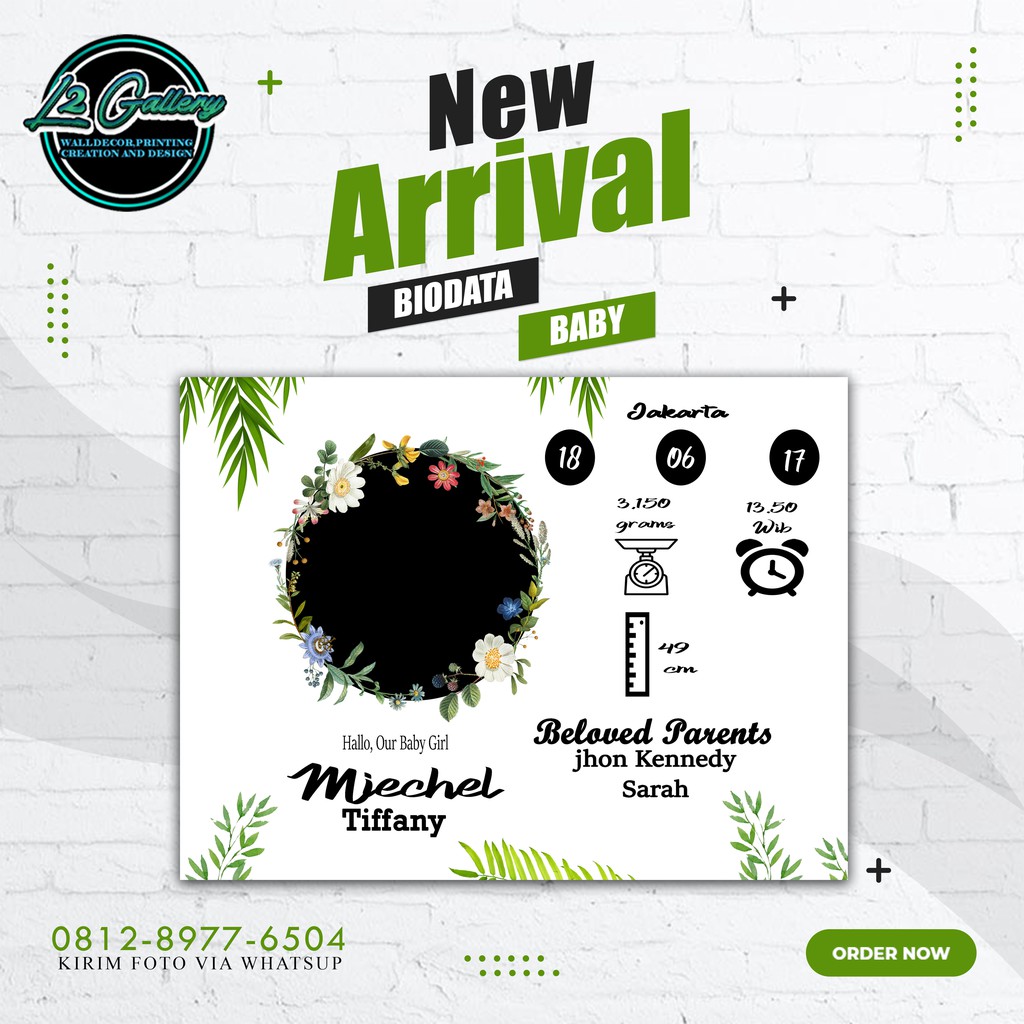 (COD) BIODATA BAYI - BABY BIO - BIODATA KELAHIRAN BAYI UNIK - KADO BABY NEWBORN