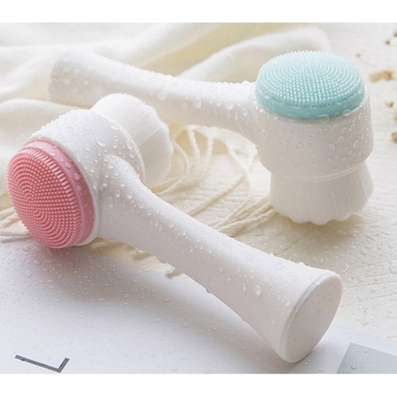 SIKAT PLASTIK PEMBERSIH WAJAH 2 SISI FACE CLEANSING BRUSH ALAT CUCI MUKA HALUS SIKAT MURAH