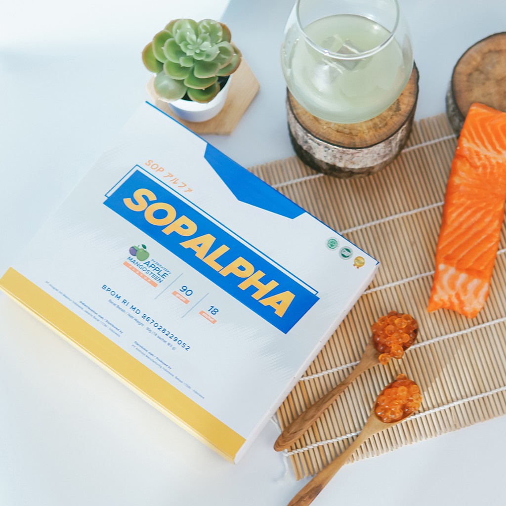 SOPALPHA Vitamin C Suplemen Kesehatan Minuman Salmon Spirulina Manggis - 4 Box