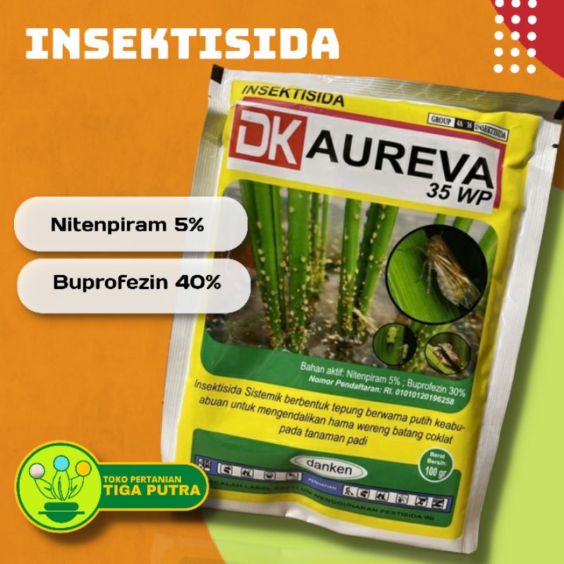 Insektisida akarisida DK AUREVA 35 WP 100 gram basmi hama wereng coklat sampai ke akarnya