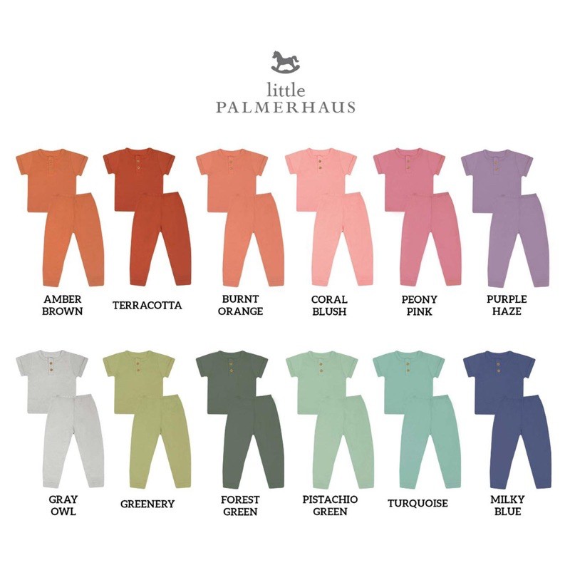 Little Palmerhaus PLAYSET (4y/5y/6y) / Setelan Baju Pendek + Celana Panjang Bayi Anak