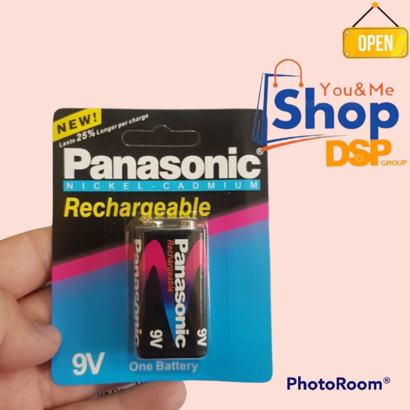 Panasonic Batere Kotak Rechargeable 9v 220 mAh Nickel Cadmium 9 volt baterai cas isi ulang