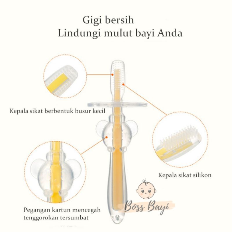 Sikat Gigi Silikon Bayi Anak / Pembersih Mulut Bayi Silikon / Training Toothbrush Baby