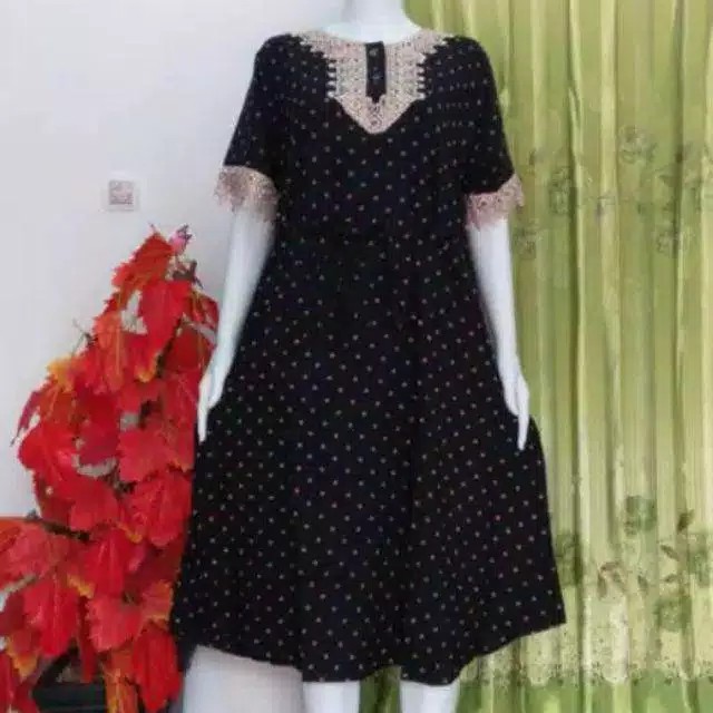 Daster arab polkadot motif polkadot