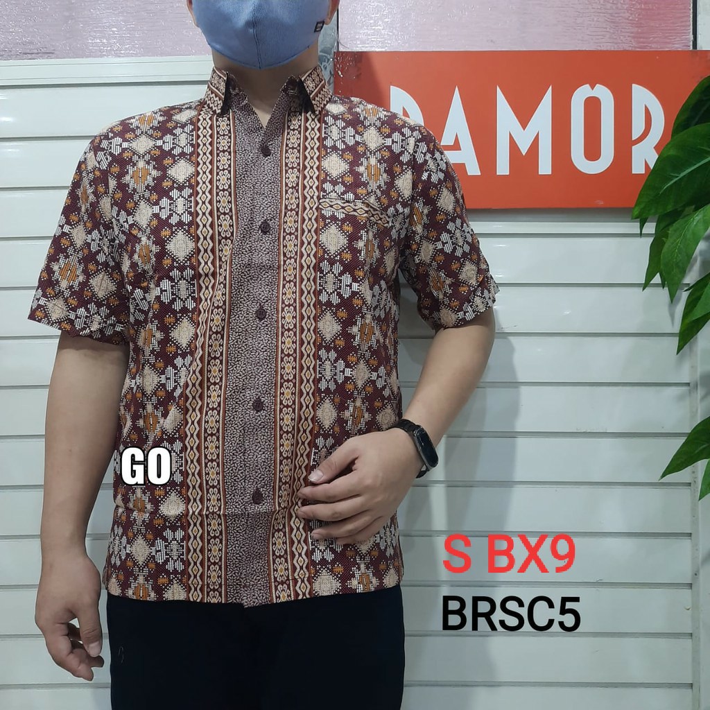 gos BRSC DAMOR (CRESSIDA) KEMEJA BATIK Cowok Pakaian Pria Baju Batik Dewasa Lengan Pendek