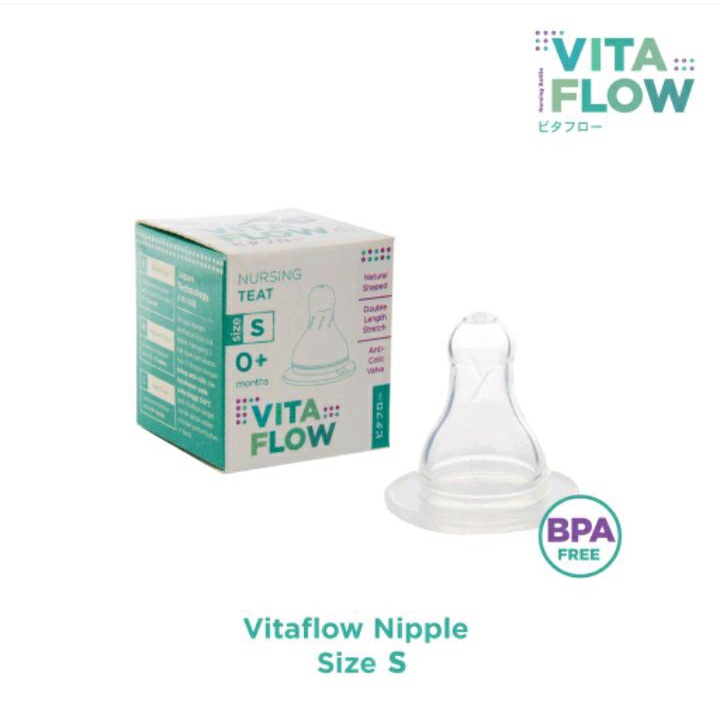 Vitaflow Sillicone Nipple Dot Anti Colic Size S,M,L