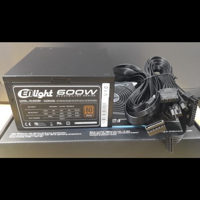 Power supply psu enlight 600 watt 80+bronze