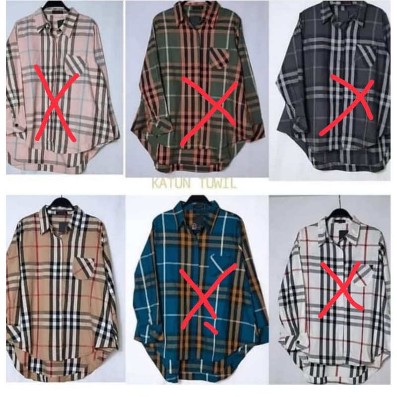 Kemeja Katun Blueberry