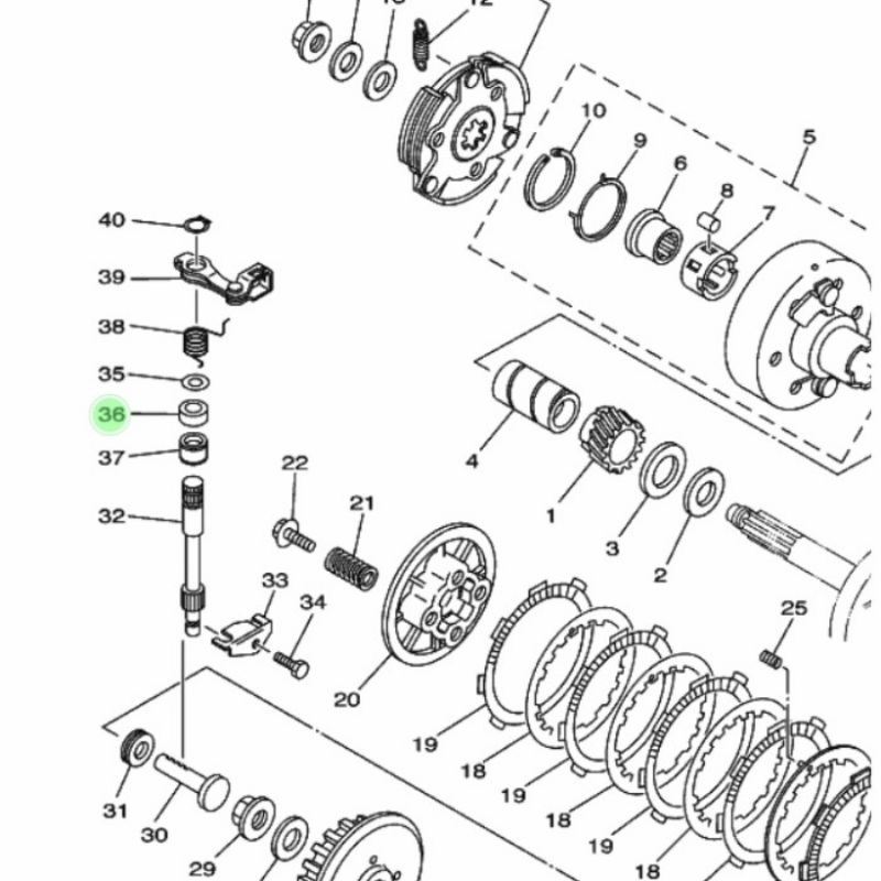 seal as stut kopling f1zr ori ygp fizr fiz f1z r sil setut axle push lever clutch