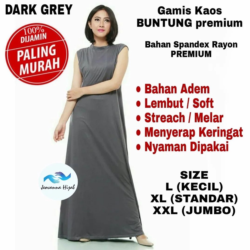 Long Dress Sleeveless Basic Premium / Gamis Lekbong Kutung Tanpa Lengan | Gamis Tanpa Lengan | Inner
