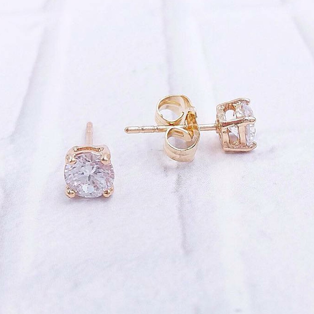 RAKA Acc - PROMO! Anting Stud Tusuk Gold Perhiasan Cantik Wanita Lapis Emas Model Kotak Mas 5mm 024